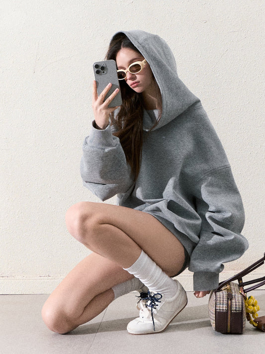 Oversized Two-Way Off-Shoulder Hoodie