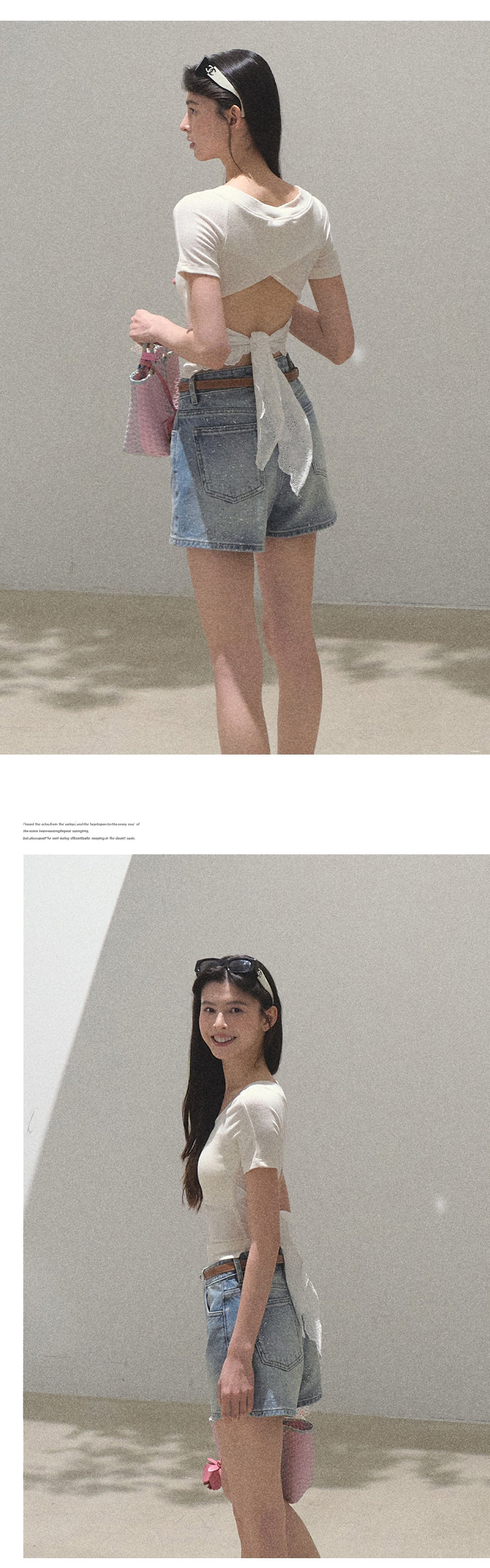 High Waist Splashed Wash Denim Shorts