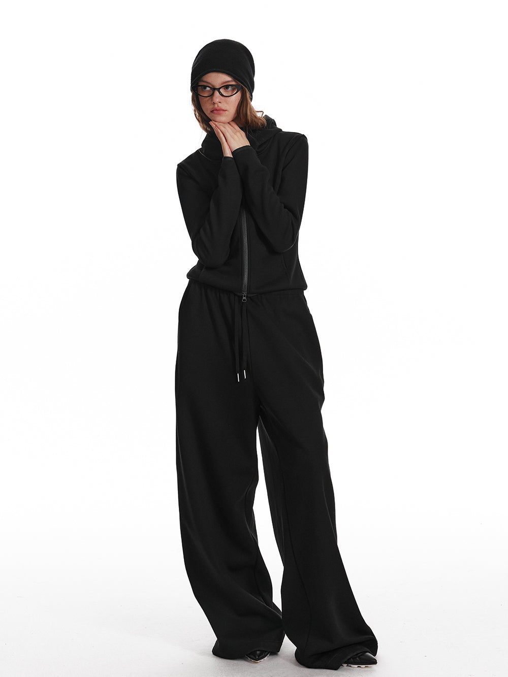 Full Length Fleece Lined Wide-Leg Pants