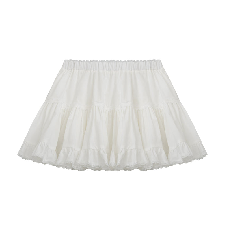 Gathered Ballet-Style Micro Mini Skirt