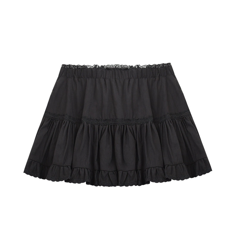 Gathered Ballet-Style Micro Mini Skirt