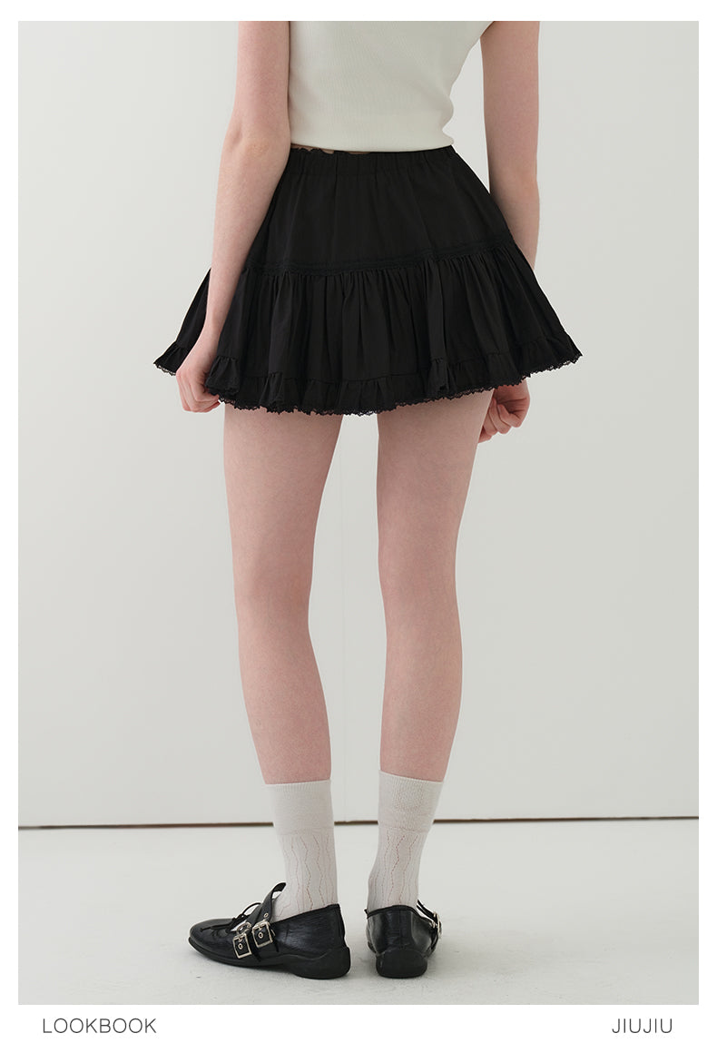 Gathered Ballet-Style Micro Mini Skirt