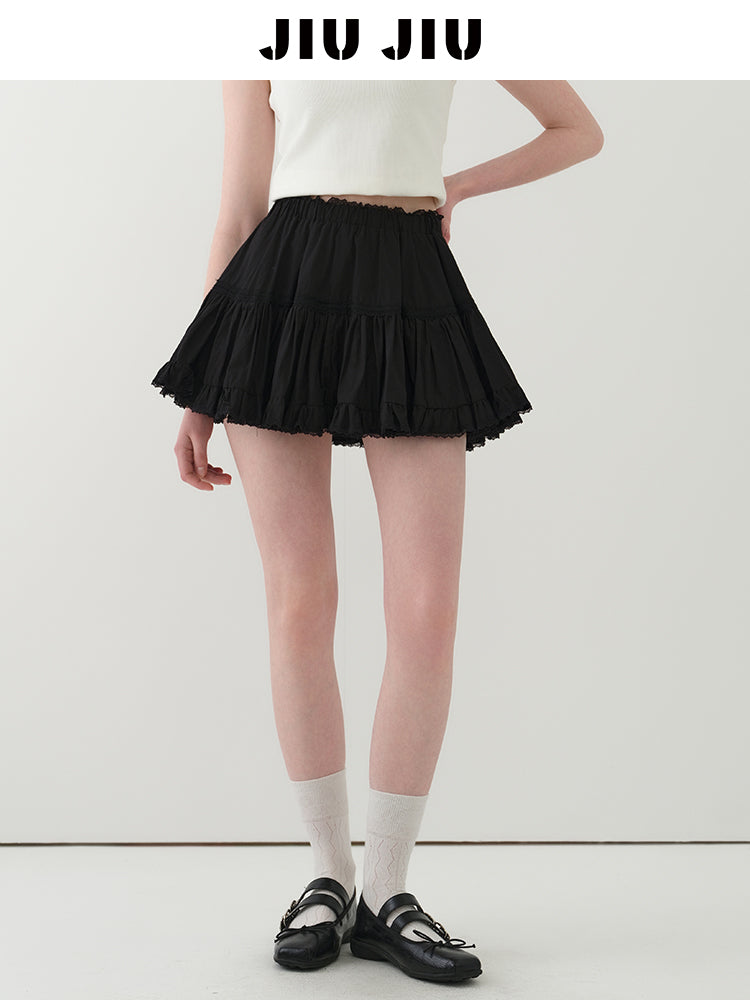 Gathered Ballet-Style Micro Mini Skirt