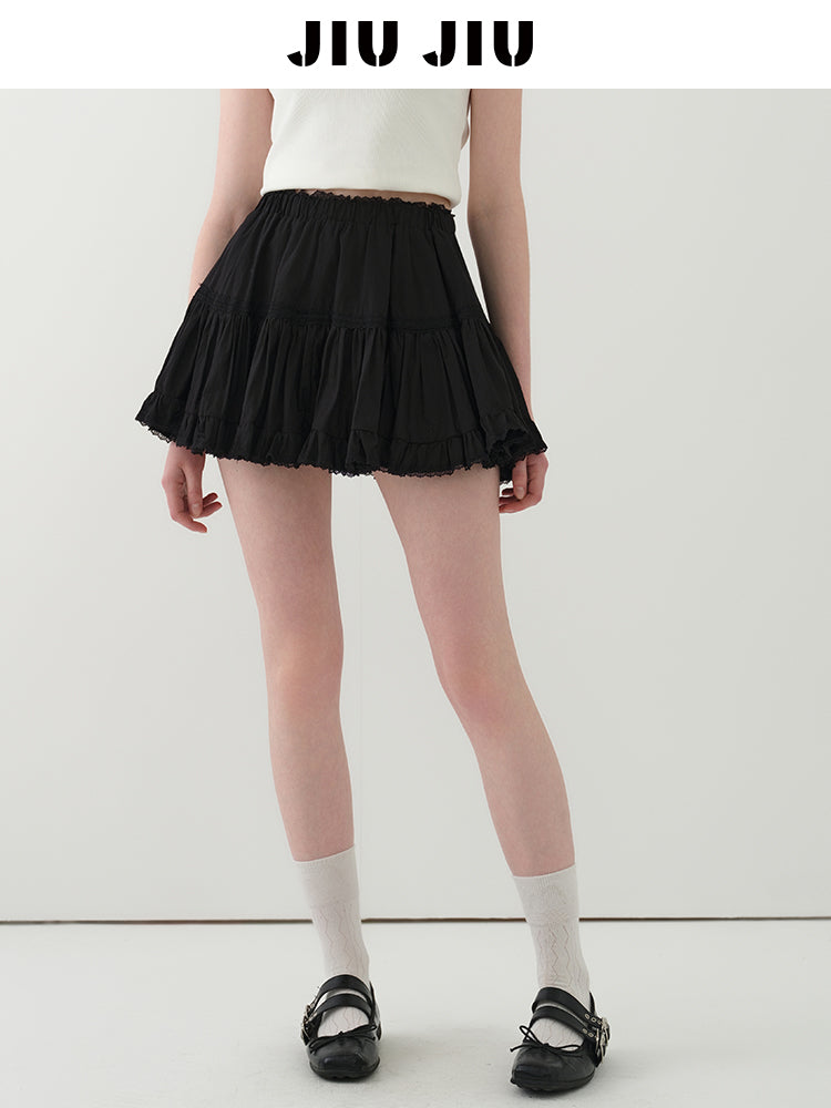 Gathered Ballet-Style Micro Mini Skirt