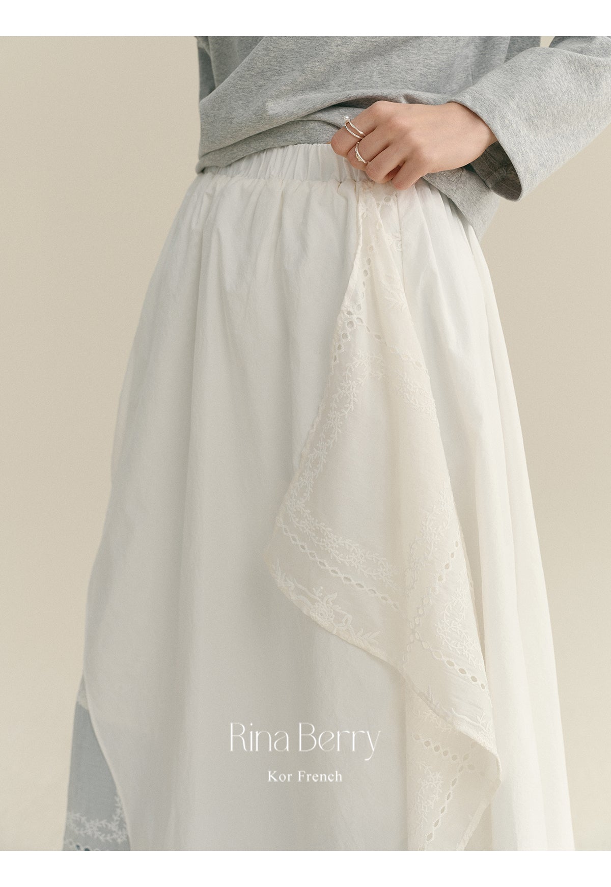 Asymmetrical Cotton Skirt With Layered Design