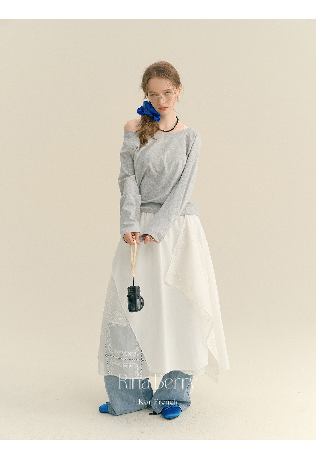 Asymmetrical Cotton Skirt With Layered Design