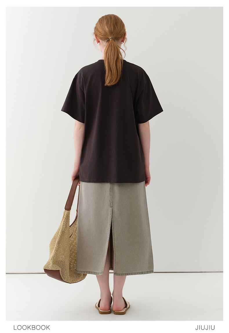 Flower-Motif Embroidered T-Shirt