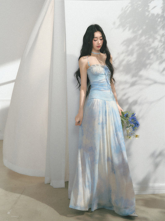 Ombre Cami Dress With Beaded Straps