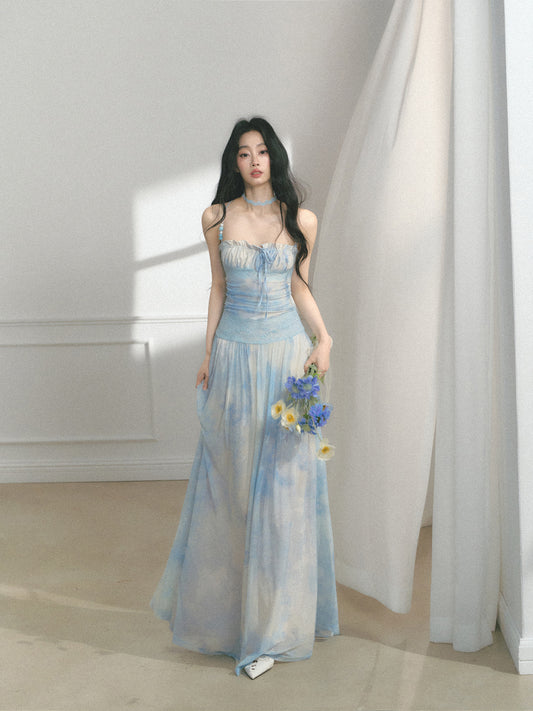 Ombre Cami Dress With Beaded Straps