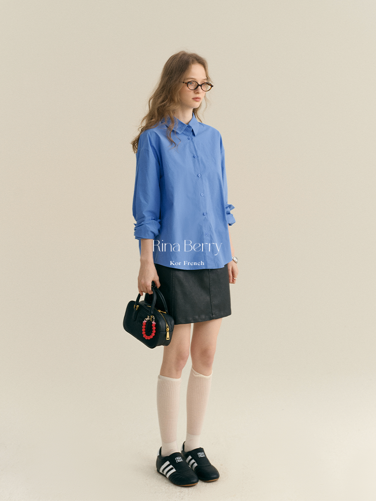 Glossy A-Line Mini Skirt