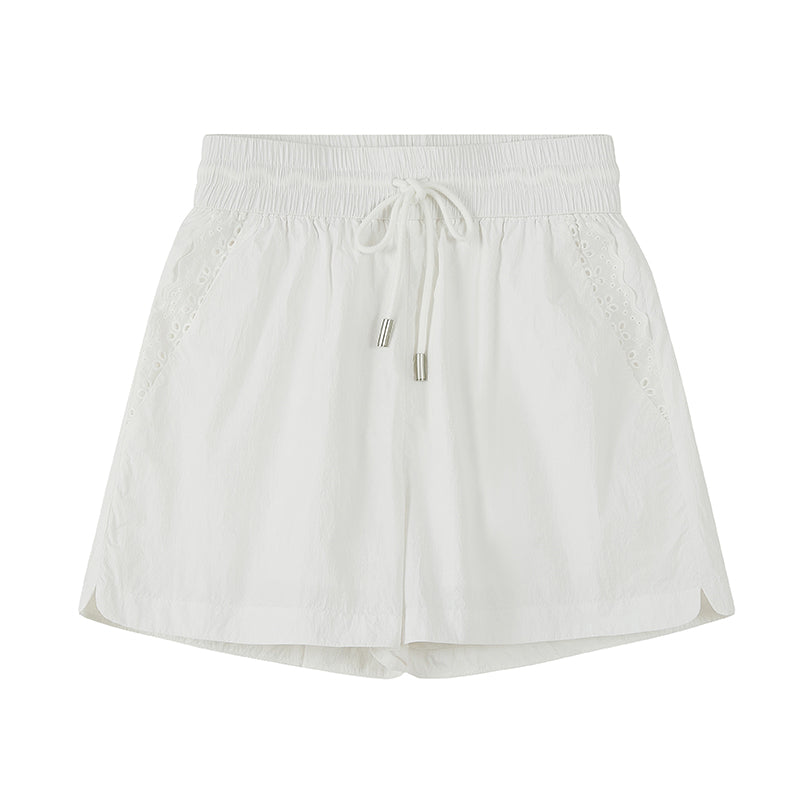 Lace-Trimmed Nylon Jacket And Shorts