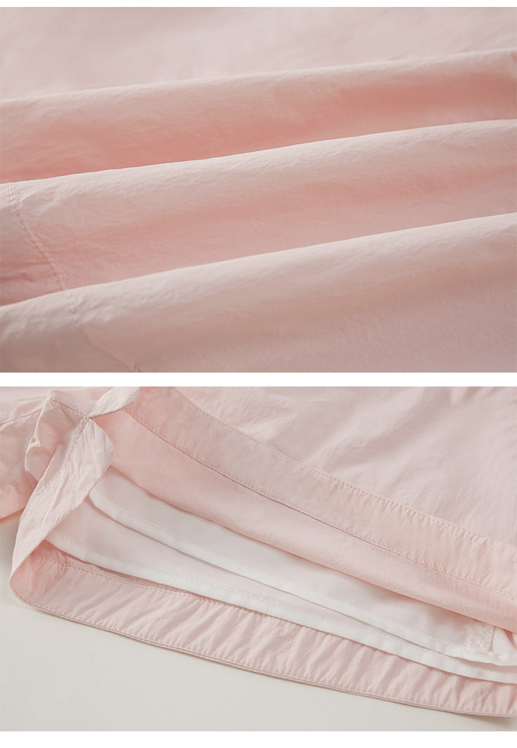 Lace-Trimmed Nylon Jacket And Shorts