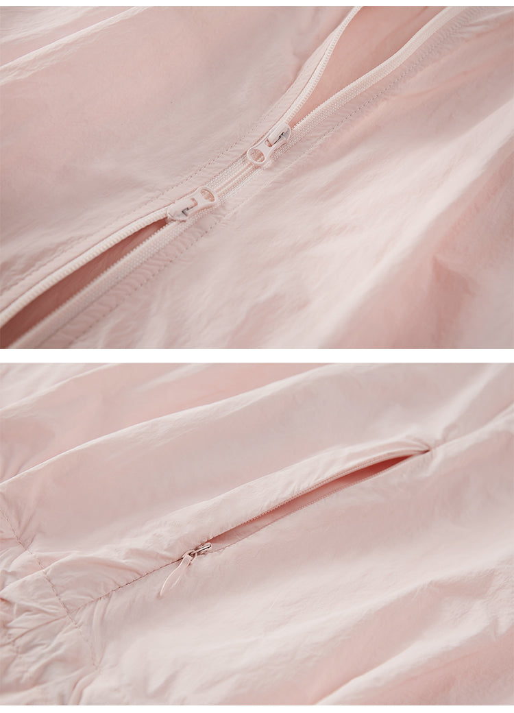 Lace-Trimmed Nylon Jacket And Shorts