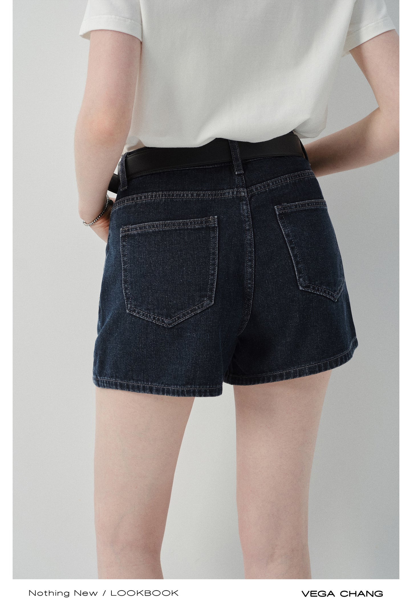 Asymmetric Button-Front Denim Skirt Pants