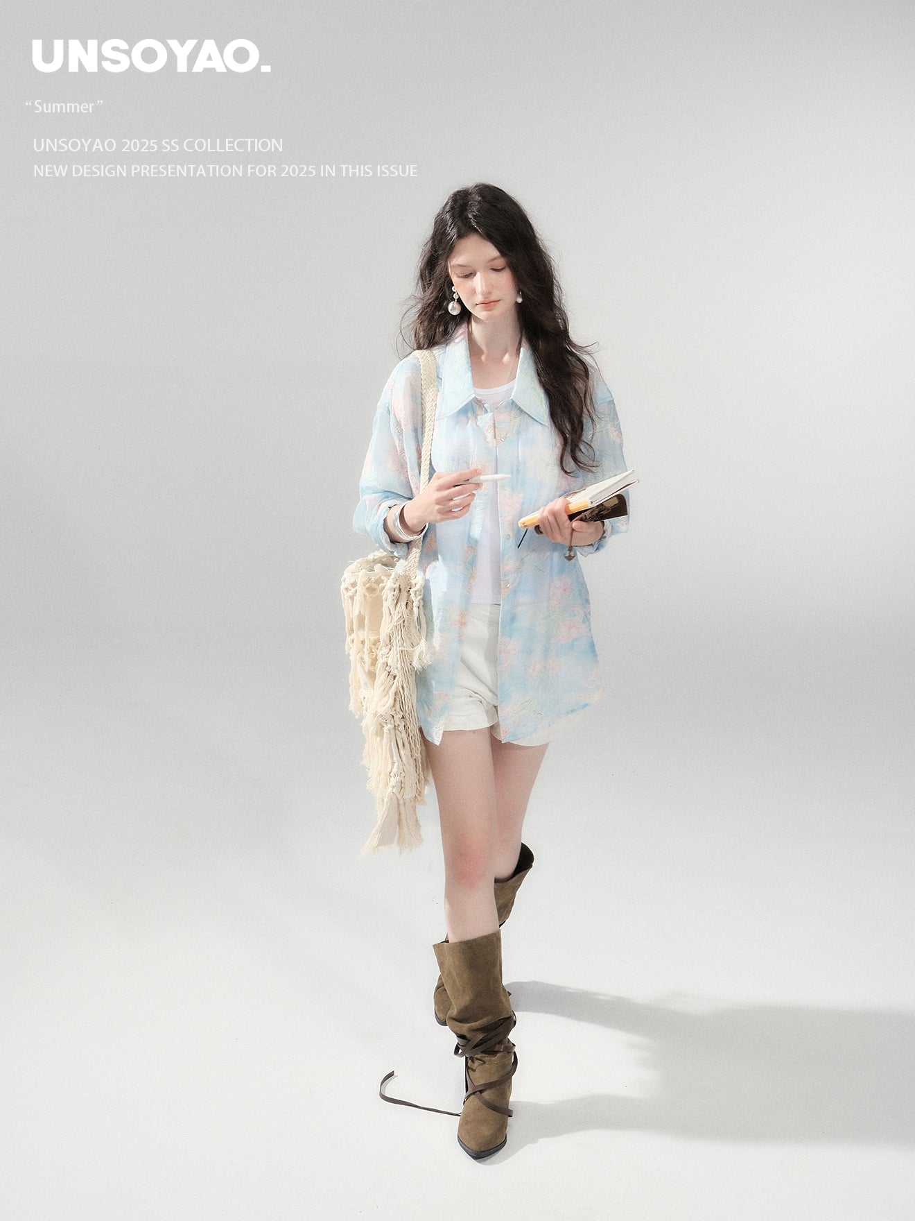 Floral Embroidery Shirt With Back Slit Detail