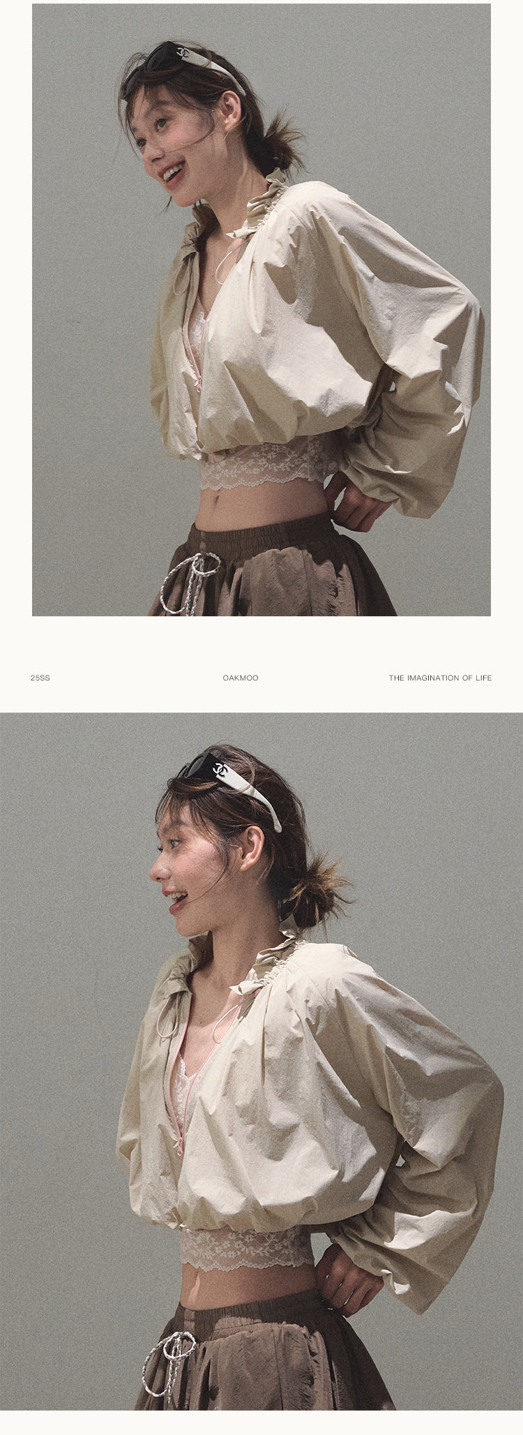 Drawstring Cropped Bubble Jacket