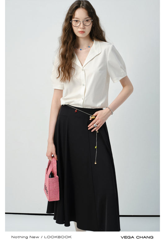 A-Line Flowy Skirt With Soft Drape