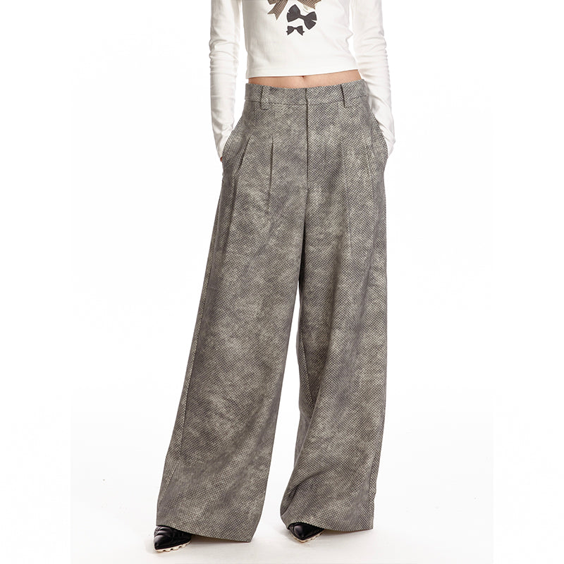 Vintage-Inspired Tie Front Shirt / Wide-Leg Pants