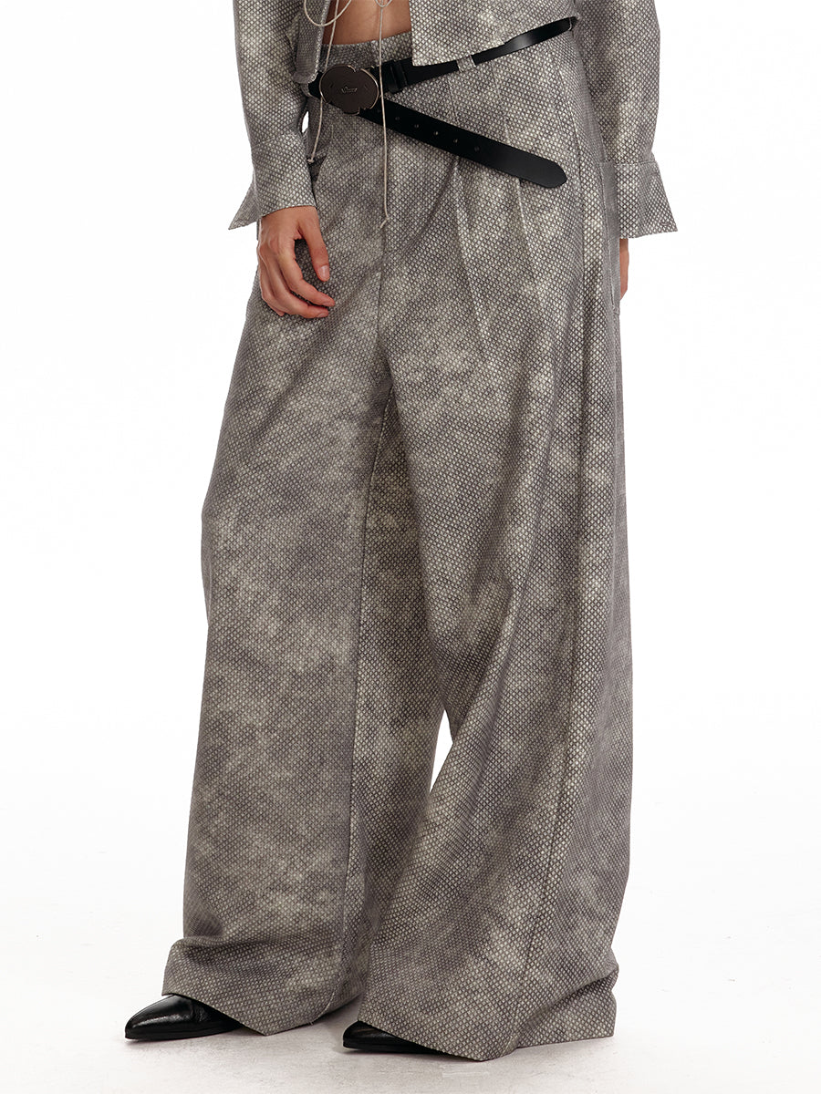 Vintage-Inspired Tie Front Shirt / Wide-Leg Pants