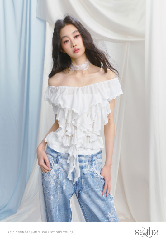 Ruffled Layer Two-Way Halter Top