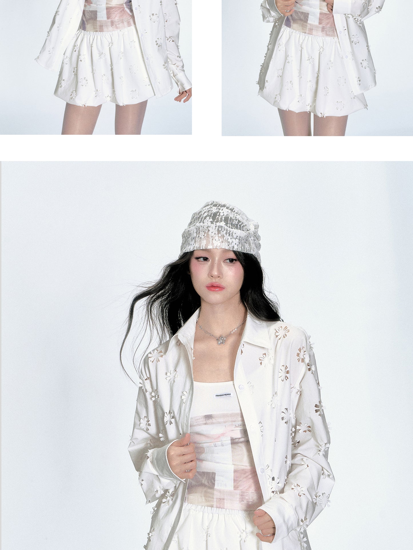 Floral Cut-Out Shirt