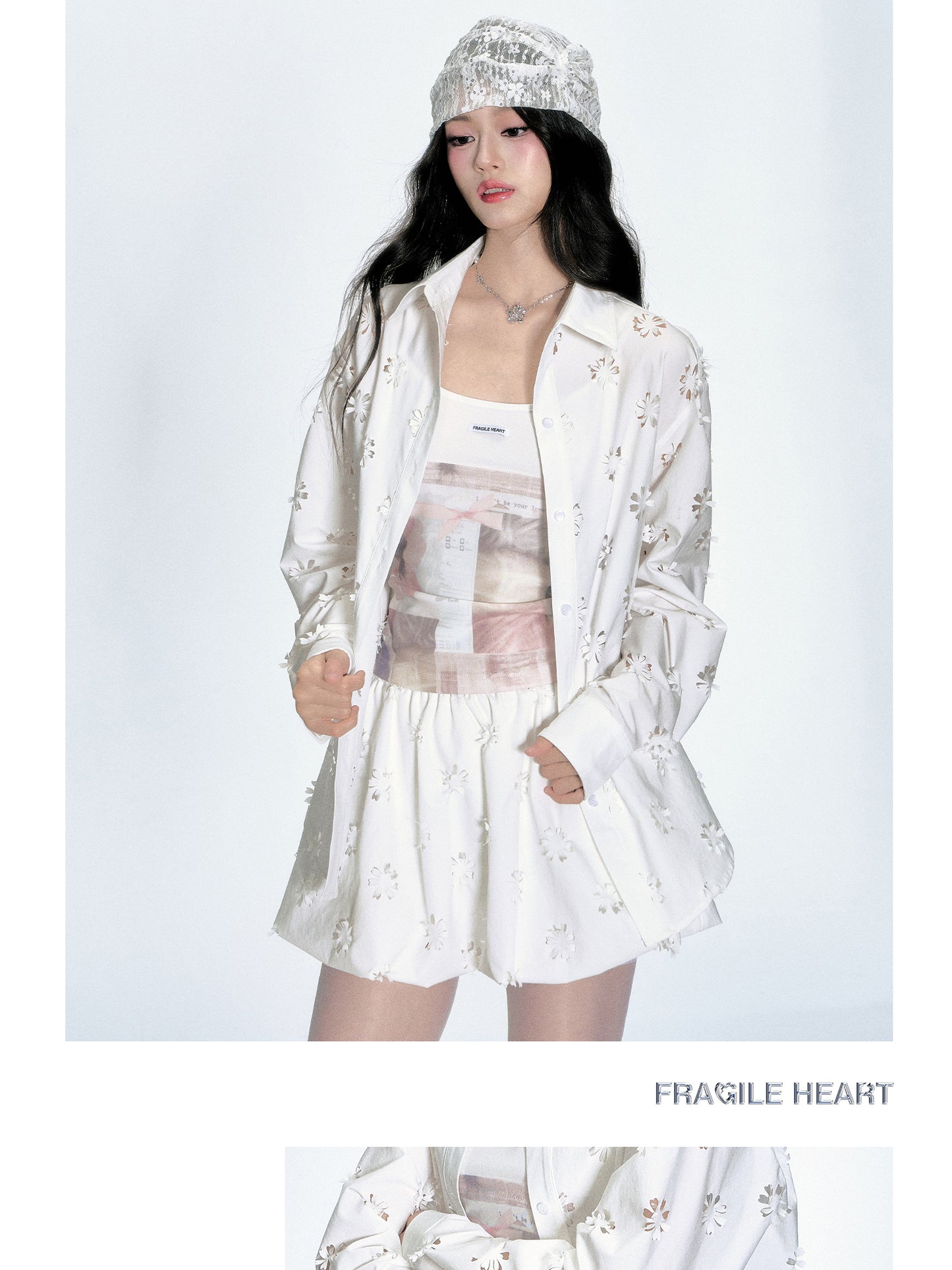 Floral Cut-Out Shirt