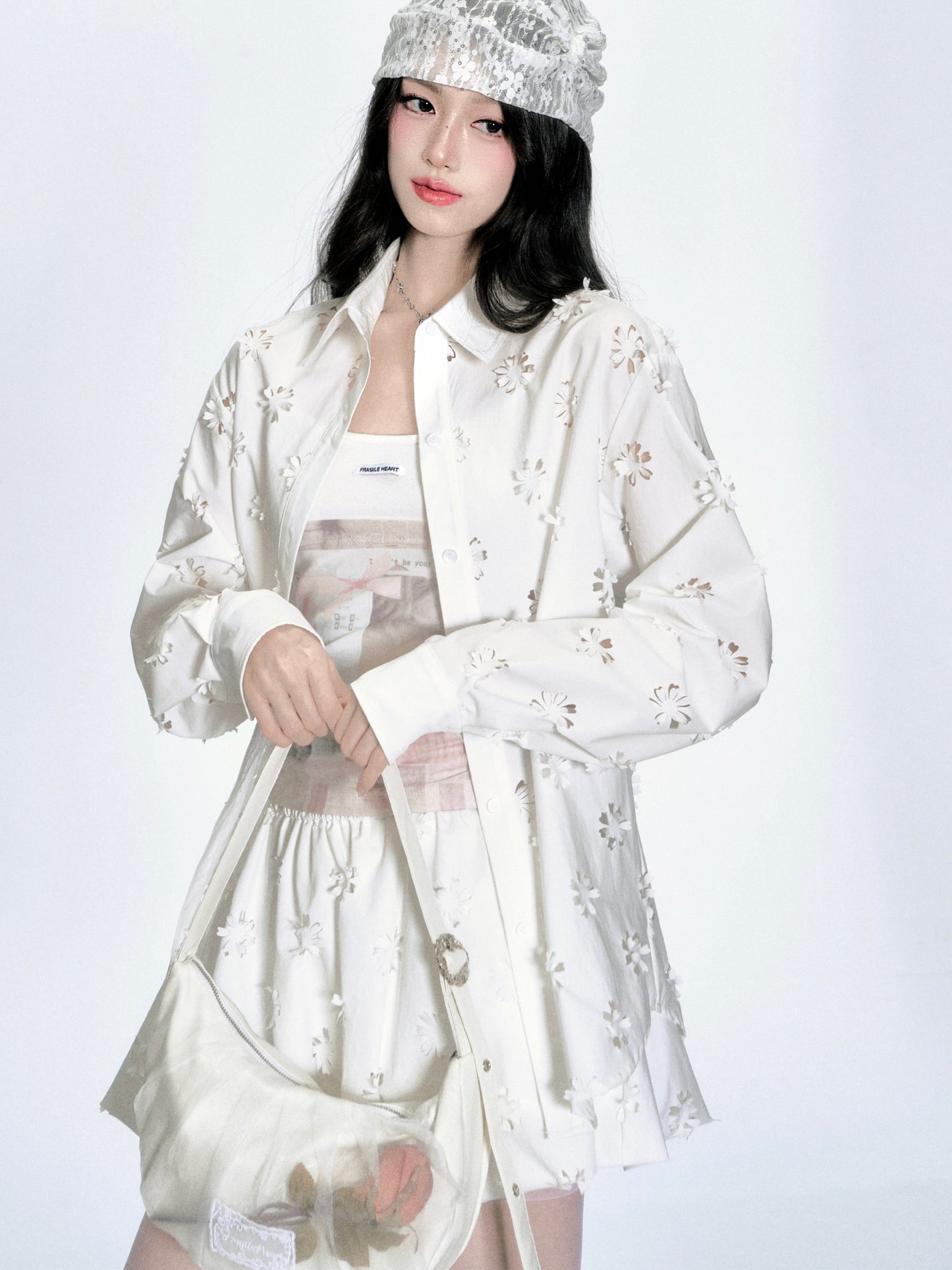 Floral Cut-Out Shirt