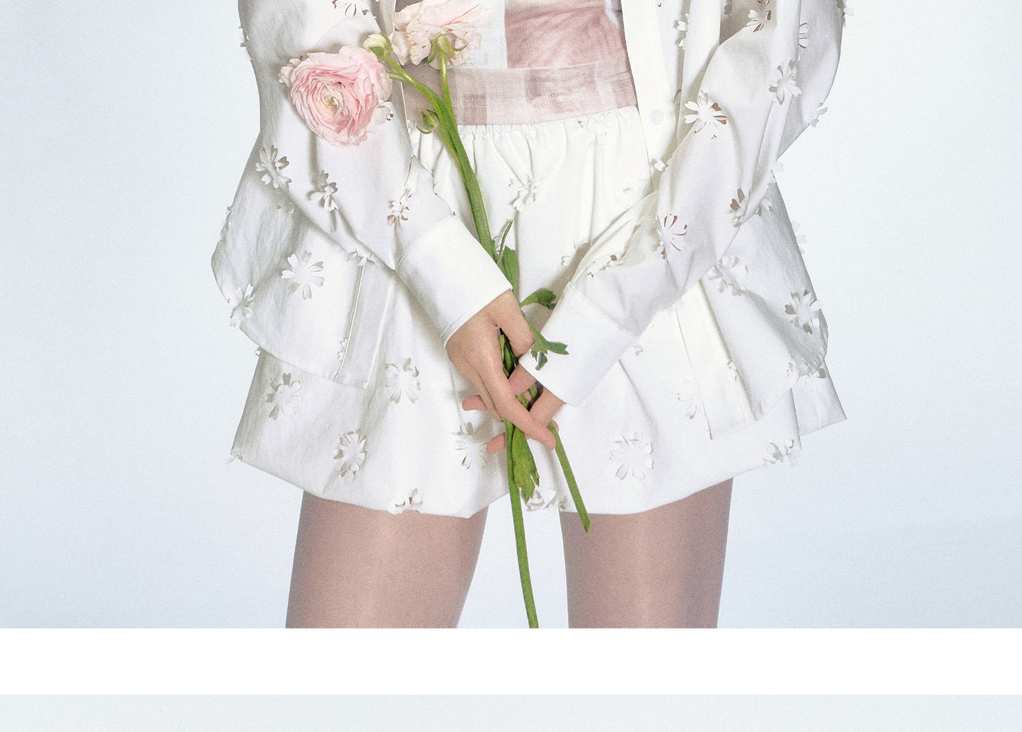 Floral Cut-Out Shirt