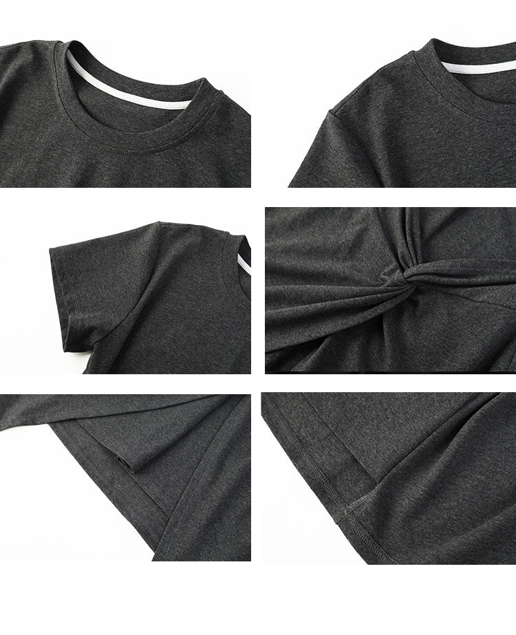 Asymmetric Twisted Knot T-Shirt Dress