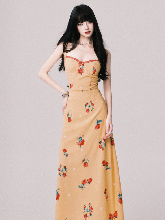 Adjustable Strap Floral Slip Dress