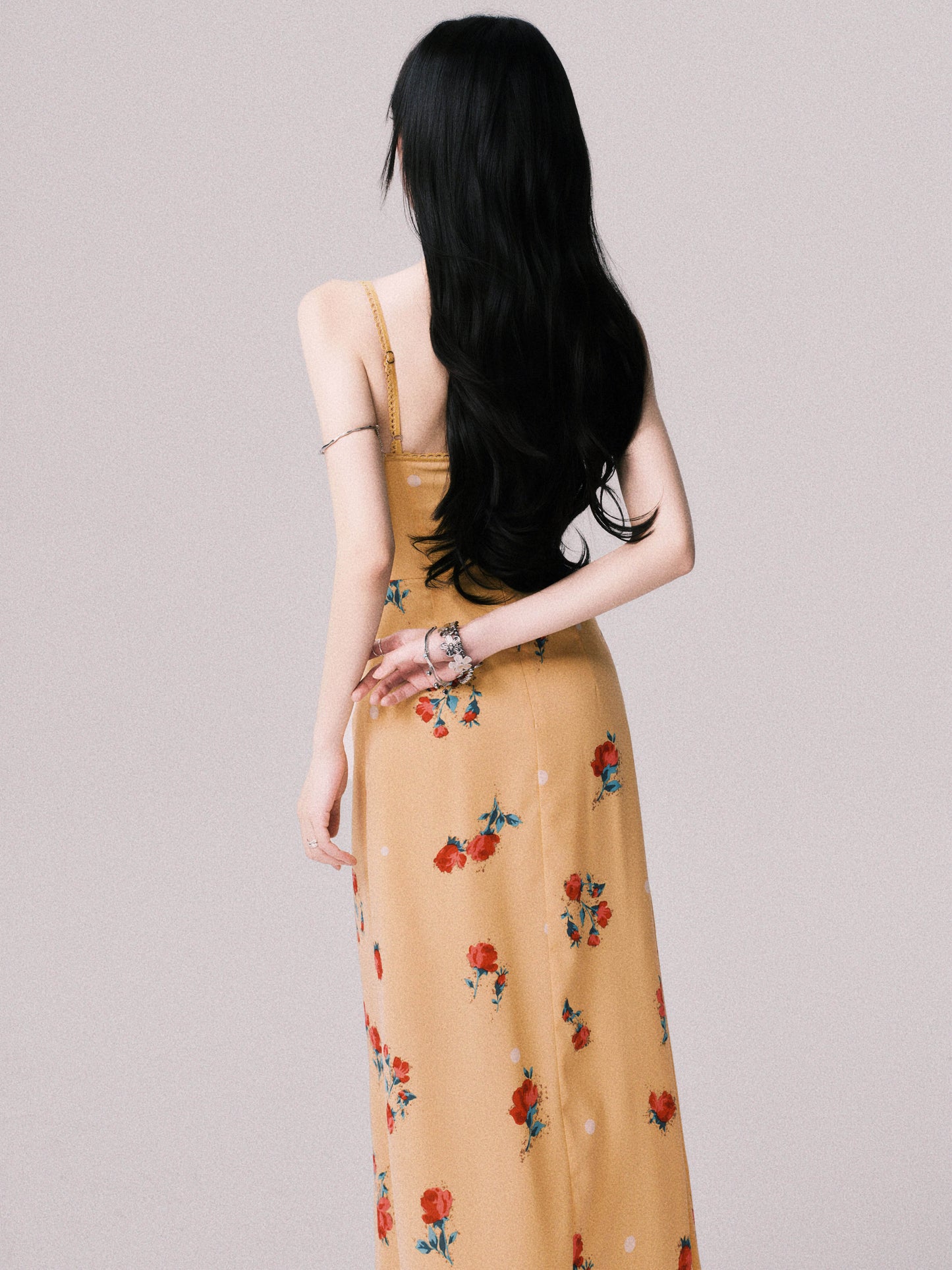 Adjustable Strap Floral Slip Dress