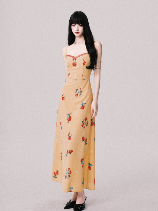 Adjustable Strap Floral Slip Dress