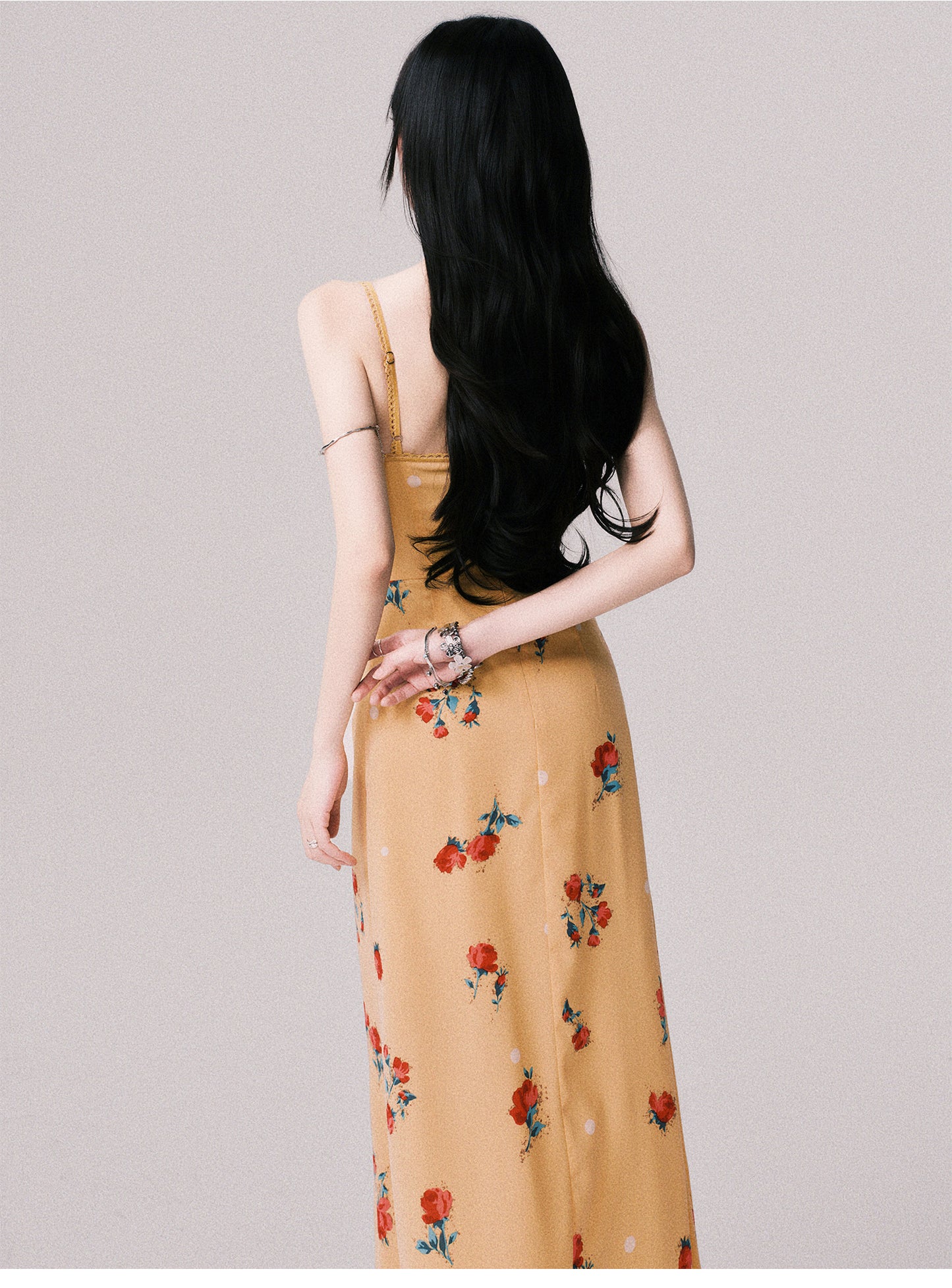 Adjustable Strap Floral Slip Dress