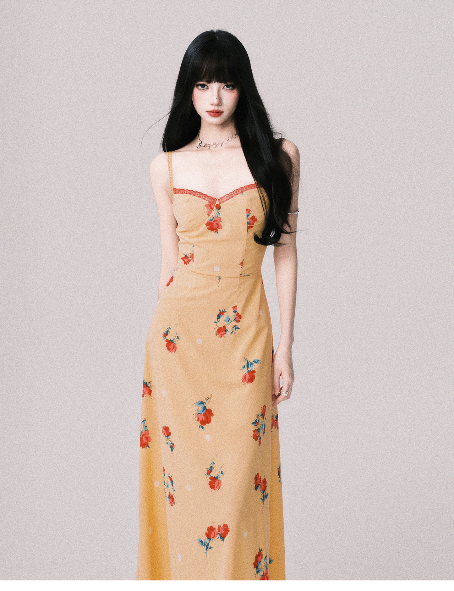 Adjustable Strap Floral Slip Dress