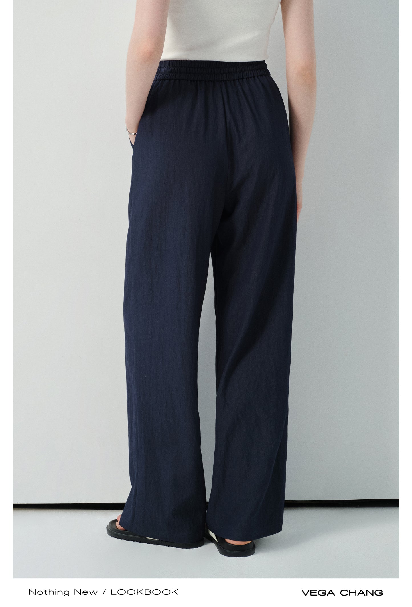 Casual Straight Pants With Beaded Drawstring