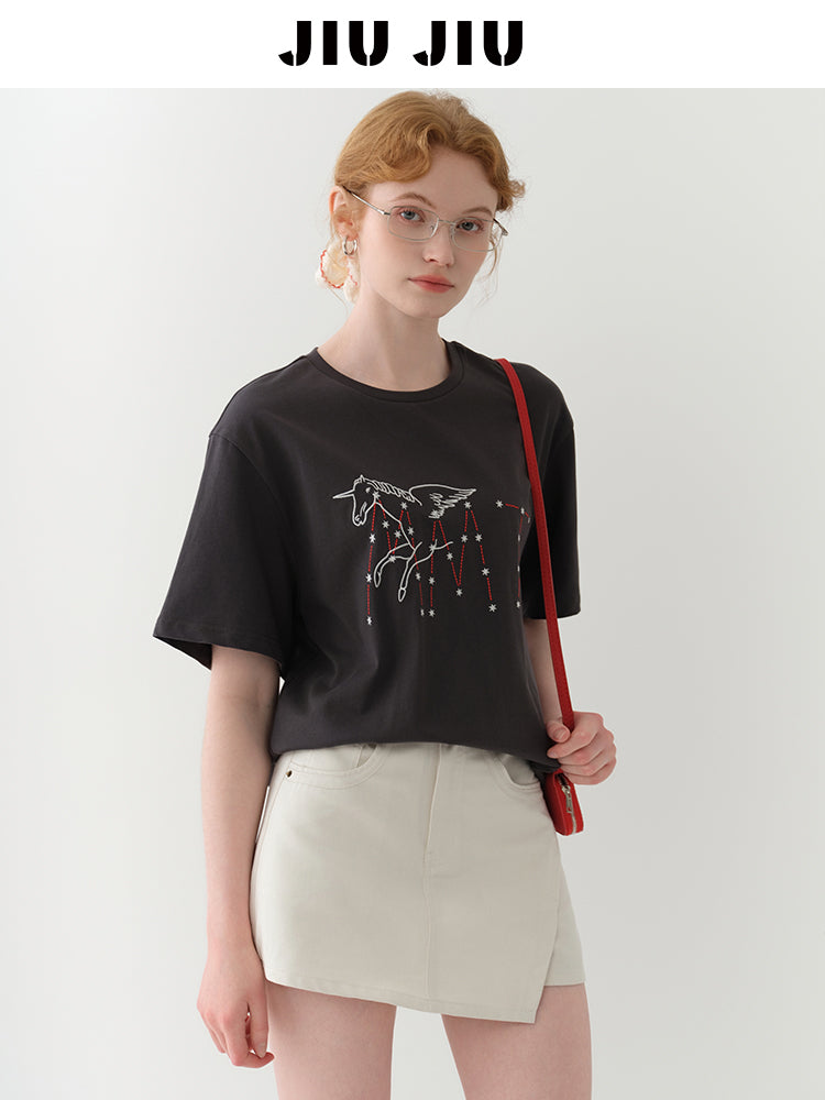 Embroidered Cotton T-Shirt