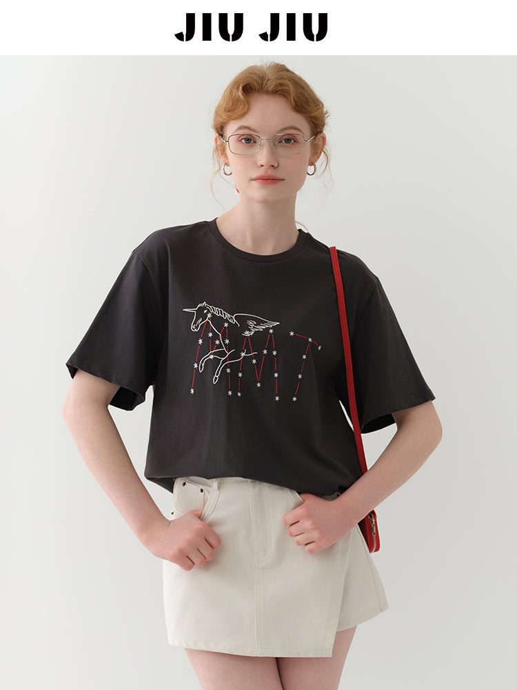 Embroidered Cotton T-Shirt