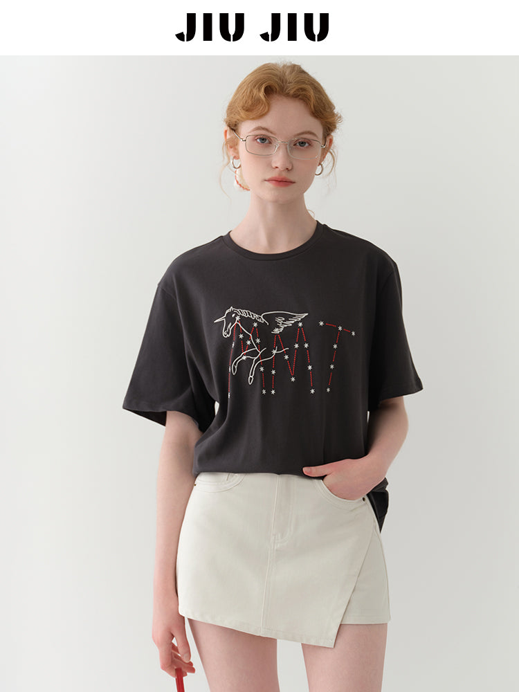 Embroidered Cotton T-Shirt