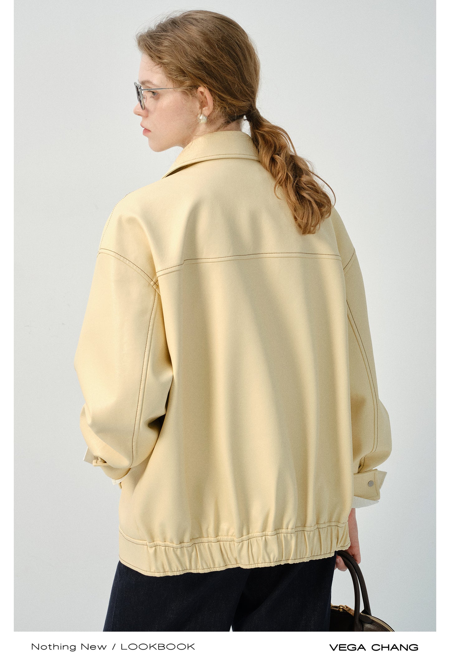 Relaxed Fit Pastel Faux Leather Jacket