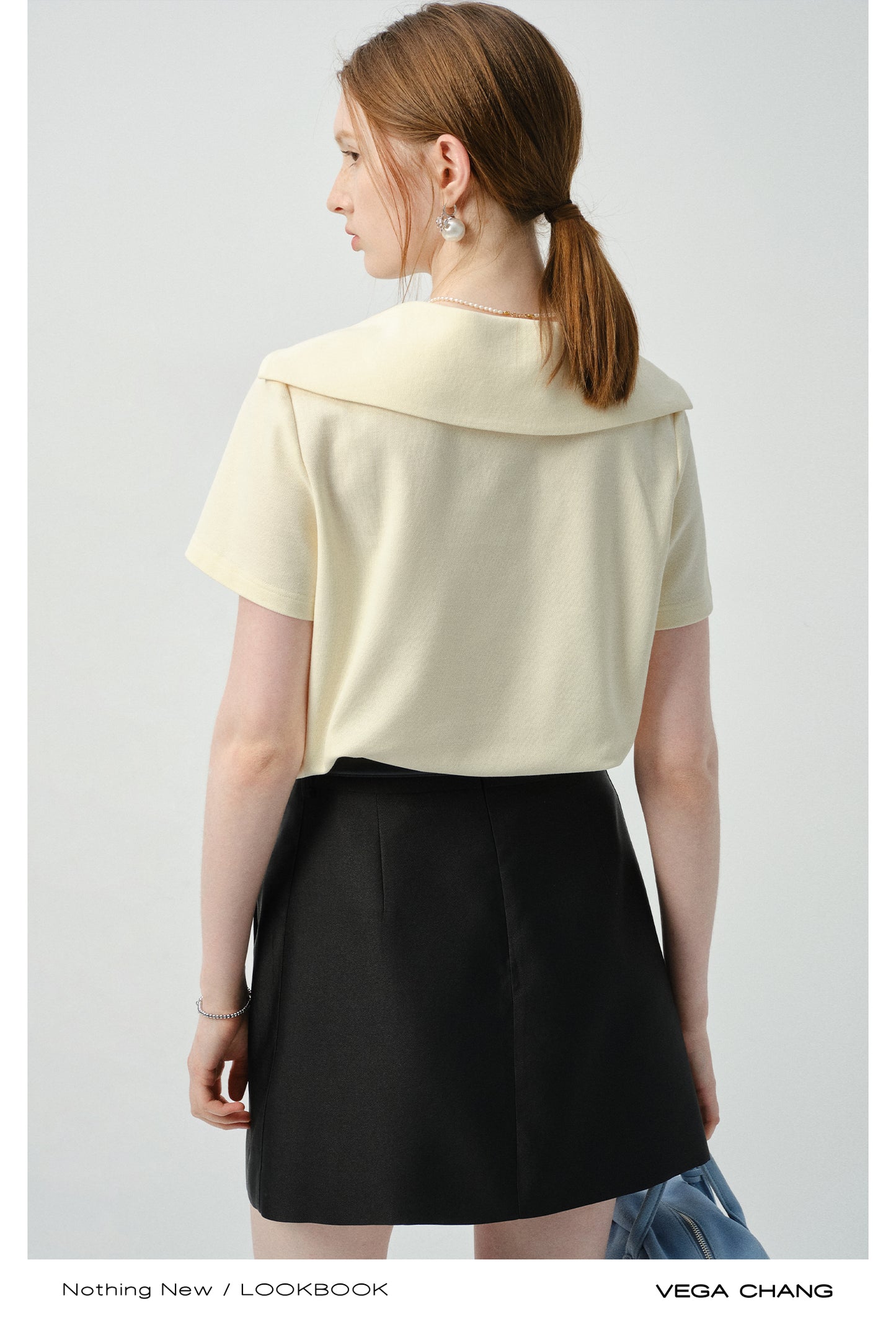 Large-Collar Embroidered Polo Shirt