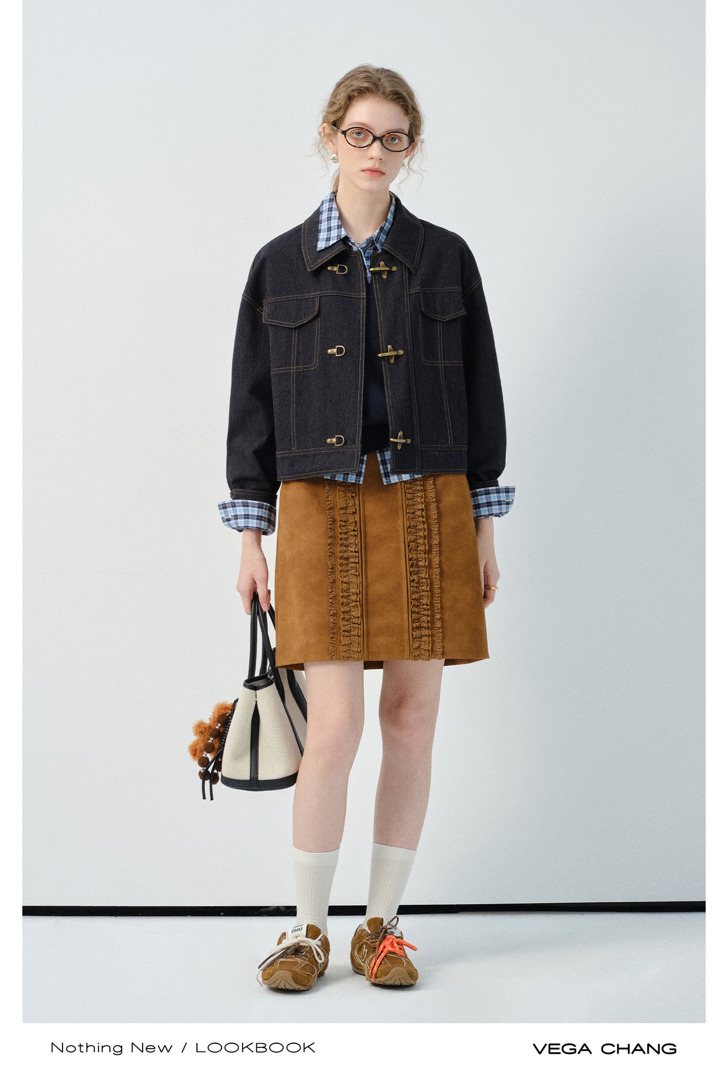 Denim Jacket With Metal Clasp Closure