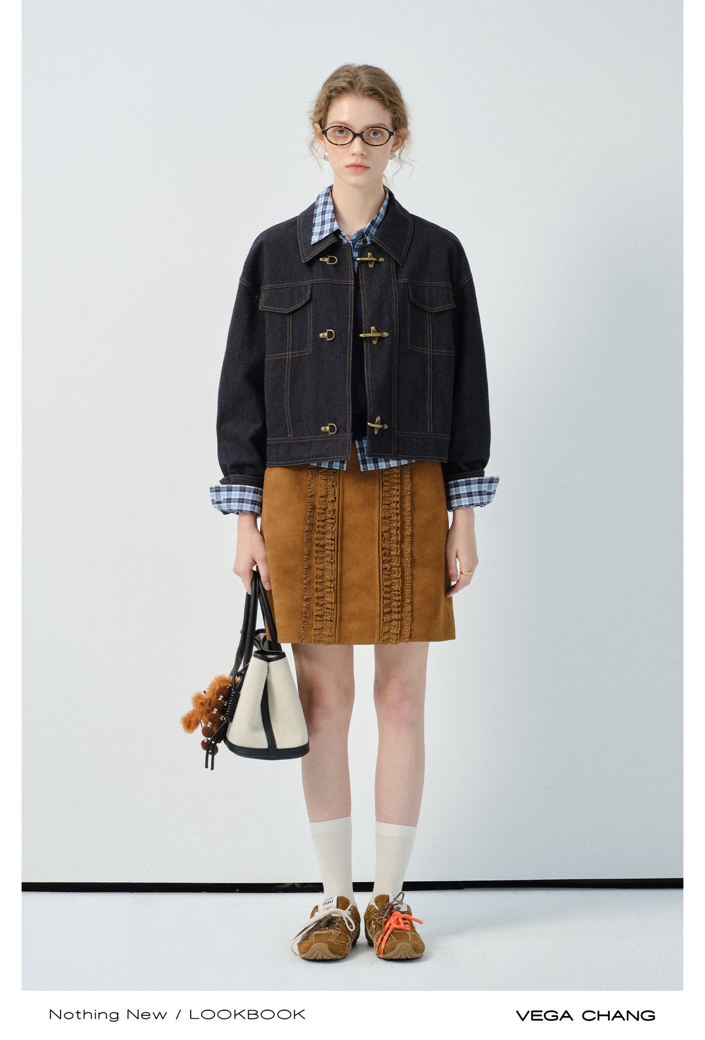 Denim Jacket With Metal Clasp Closure