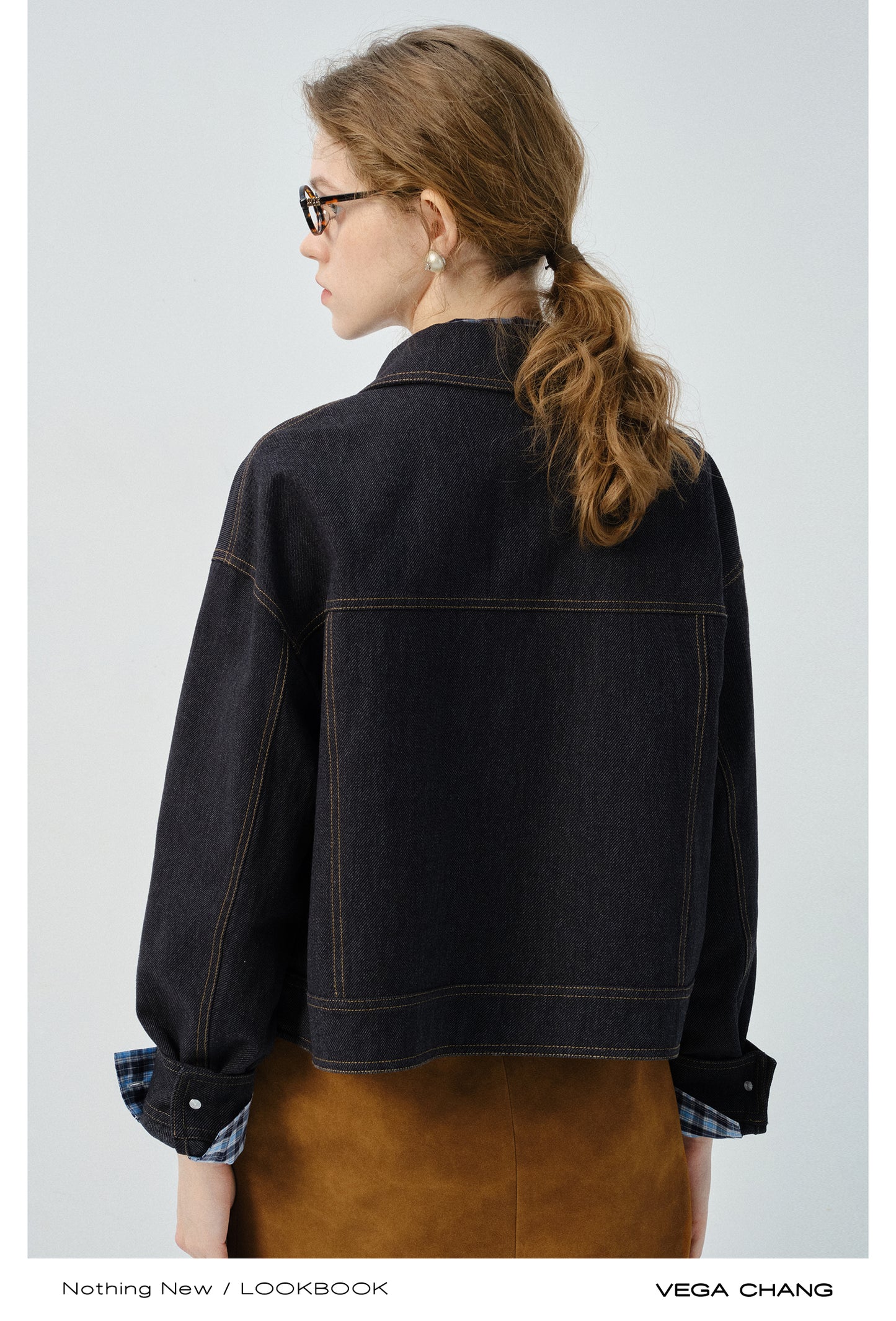 Denim Jacket With Metal Clasp Closure
