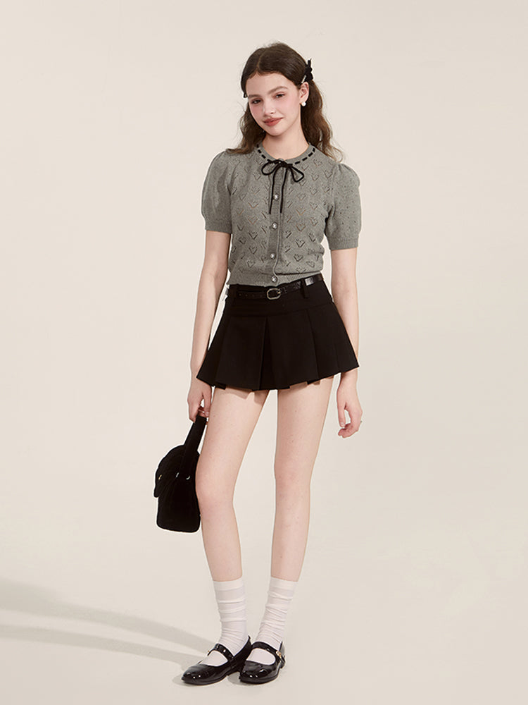 Pleated Skirt-Style Shorts