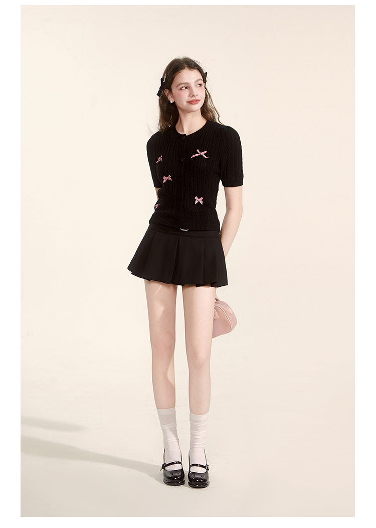 Pleated Skirt-Style Shorts