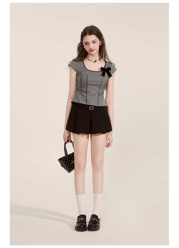 Pleated Skirt-Style Shorts