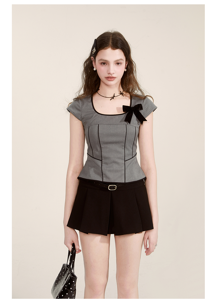 Pleated Skirt-Style Shorts