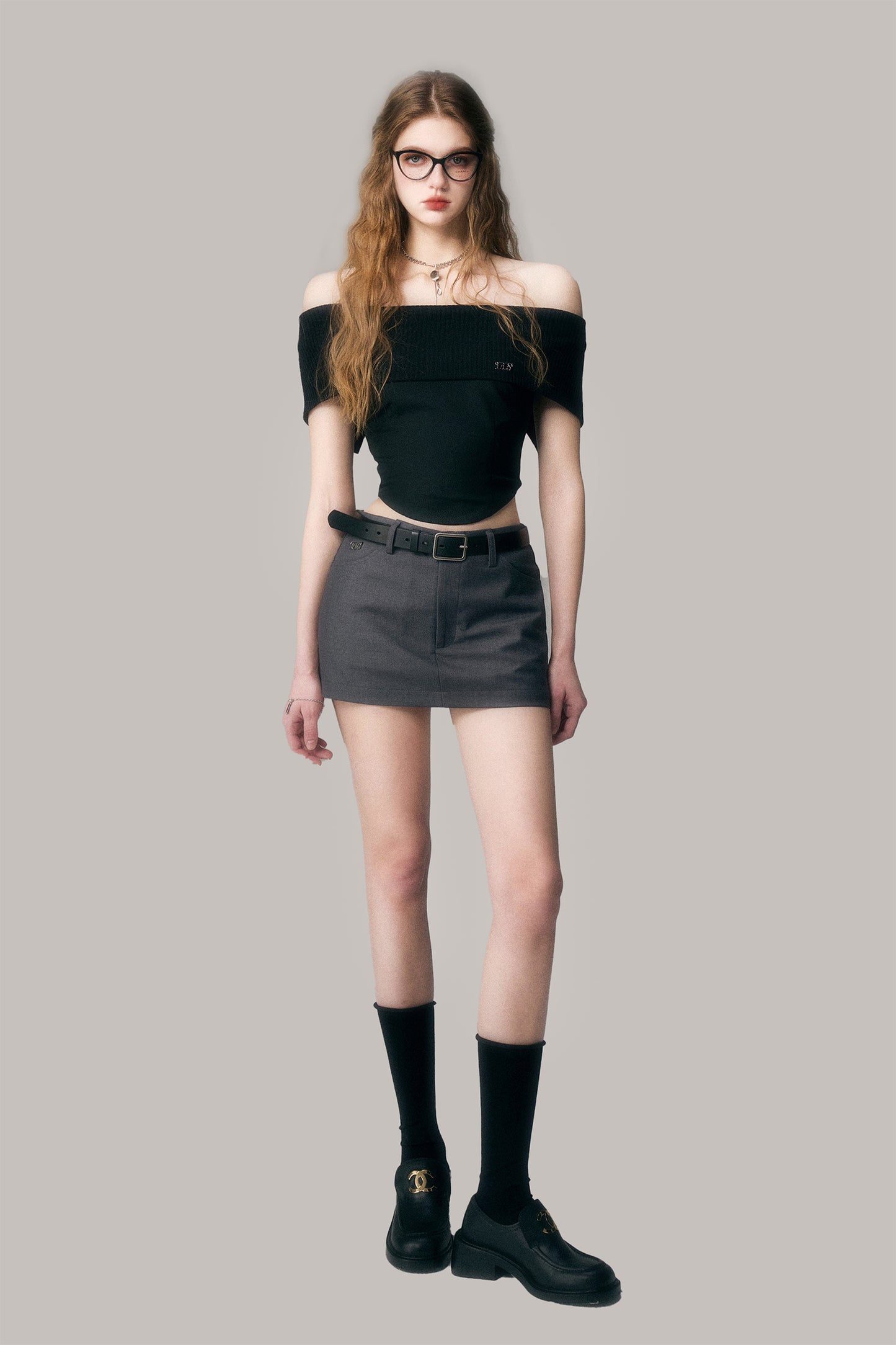 A-Line Mini Skirt With Logo Charm