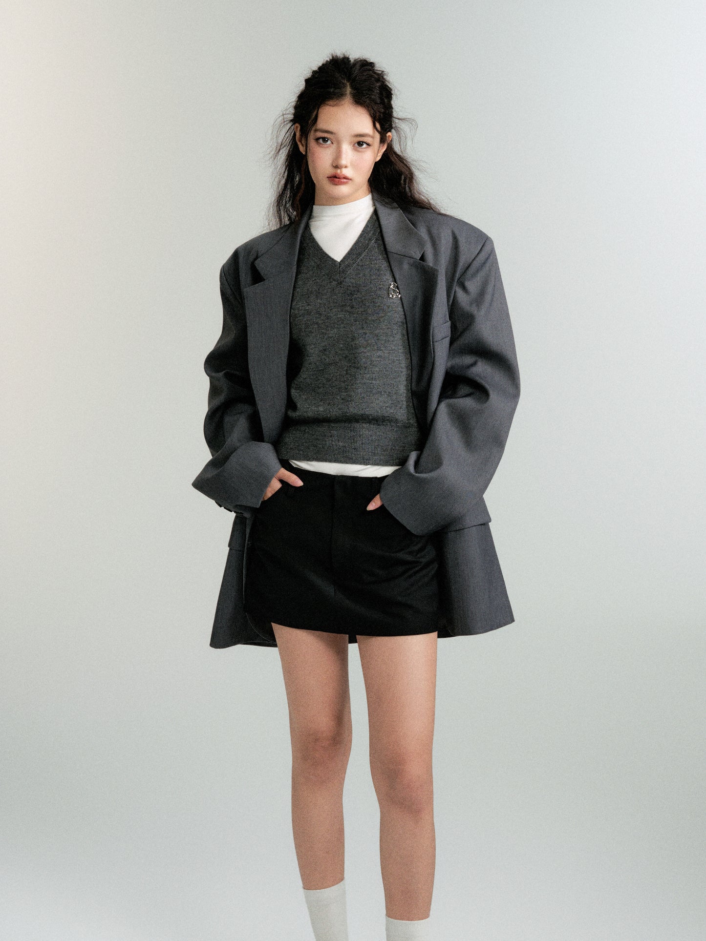 A-Line Mini Skirt With Logo Charm