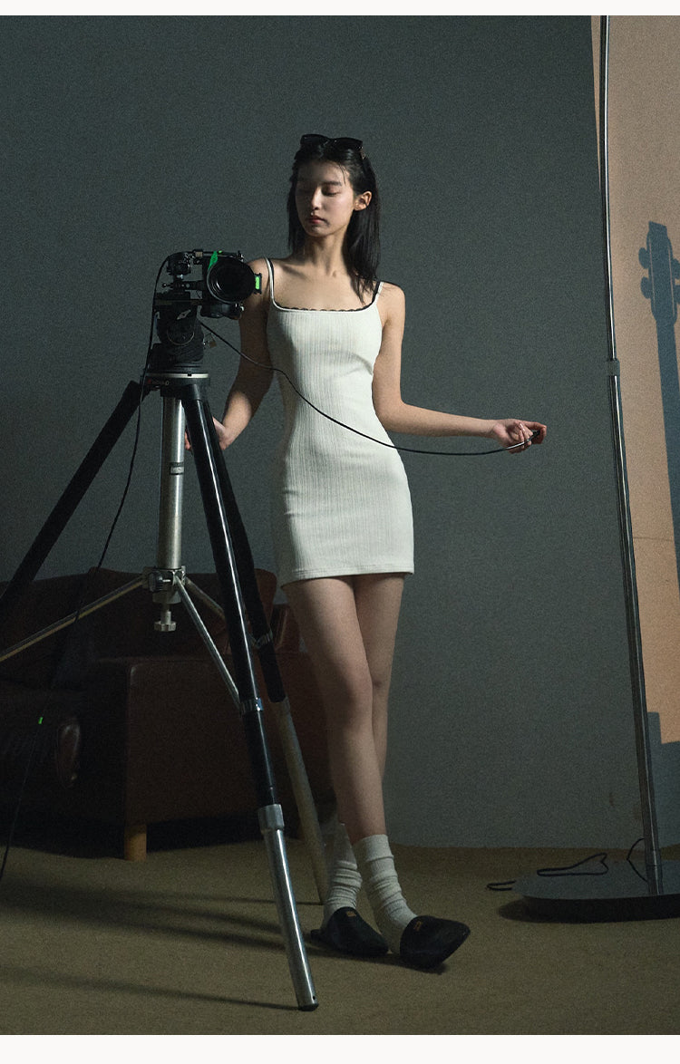 One Shoulder Sheer Lace Dress And Under Dress Set